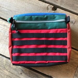 Handmade Upcycled Color Block Utility Pouch Hip/Belt Bag 9 x 8